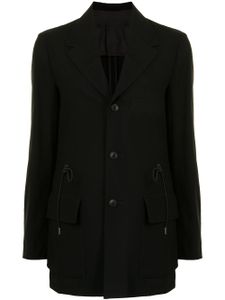 Yohji Yamamoto blazer à taille à lien de resserrage - Noir