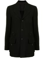 Yohji Yamamoto blazer à taille à lien de resserrage - Noir