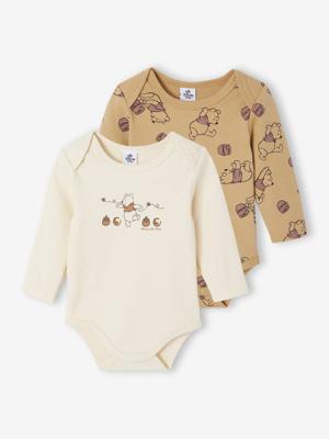 Set van 2 Body's WINNIE L'OURSON Lange Mouwen Pasgeboren Jongen cappuccino