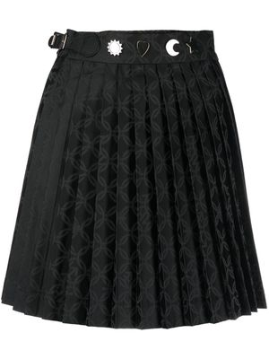 Charles Jeffrey Loverboy jupe plissée à motif en jacquard - Noir