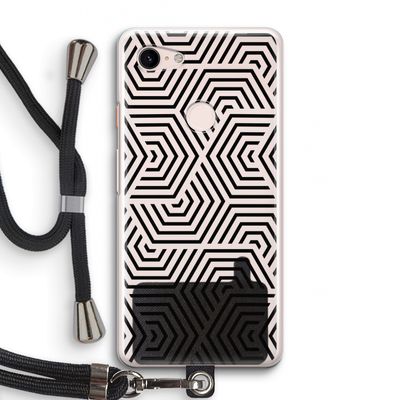 Magic pattern: Pixel 3 Transparant Hoesje met koord