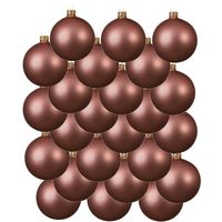 24x Glazen kerstballen mat oud roze 6 cm kerstboom versiering/decoratie   -