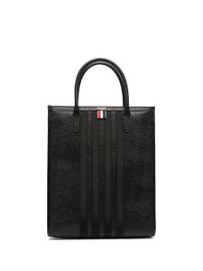 Thom Browne sac cabas en cuir à 4 bandes signature - Noir