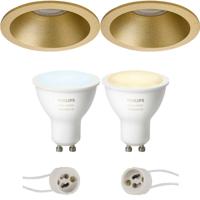 Philips Hue LED Spot Set GU10 - Mat Goud - Bluetooth - Ø82mm - White Ambiance
