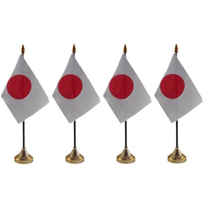 4x stuks japan tafelvlaggetjes 10 x 15 cm met standaard