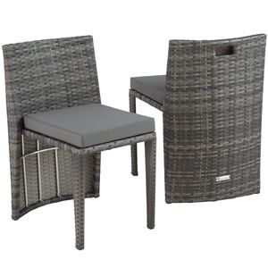 tectake wicker tuinset Bistroset - Hamburg - diverse kleuren - grijs – 404210