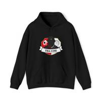 Hoodie relax zwart - Till i die - logo voor groot