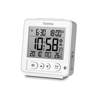 Hama digitale radiogestuurde lcd wekker rhodos wit