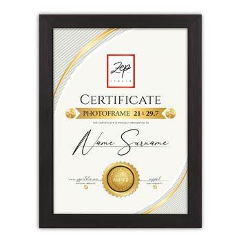 Zep v4729b certificate black 29,7x42 cm