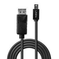 LINDY 41647 DisplayPort-kabel Mini-displayport / DisplayPort Adapterkabel Mini DisplayPort-stekker, DisplayPort-stekker 3.00 m Zwart UL gecertificeerd, - thumbnail