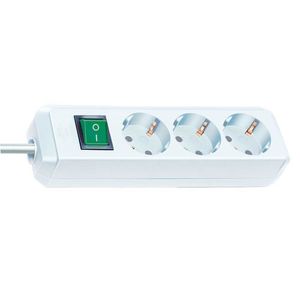 Brennenstuhl 1152320015 Eco-Line PDU Stekkerdoos 3 Sockets met Schakelaar Wit - 1,5 meter