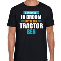 Droom dat ik tractor ben fun tekst pyjama shirt - zwart - voor heren - Grappig slaapshirt