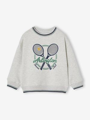 Sweater voor jongens Tennis gemêleerd grijs