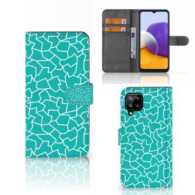 Samsung Galaxy A22 4G | M22 Hoesje Cracks Blue | Portemonnee hoesje