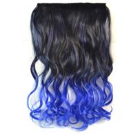 Eendelige naadloze Hair Extension stuk kleur verloop grote golf lang Curling Clip Type haarstukje