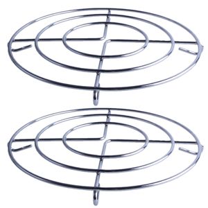 2x Stuks chroom pannenonderzetters rond zilver 20 cm