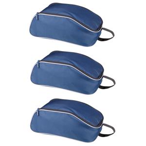 Kimood schoenentas van 9 liter - 3x stuks - donkerblauw - 38 x 20 x 14 cm - Reis opbergtas