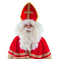 Sinterklaas verkleed pruik met baard en snor   -