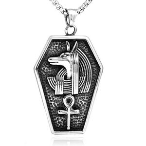 Heren Schakelketting met Zilverkleurige Egyptische Anubis Hanger