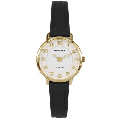 Prisma Dameshorloge P.1848 Lederen band Goud
