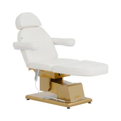 Elektrische behandelstoel - 300 W - 200 x 60 x 60 - 82 cm - 200 kg - wit/goud - verwarmbaar - 3 motoren