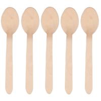 75x Houten bestek wegwerp lepels 16 cm