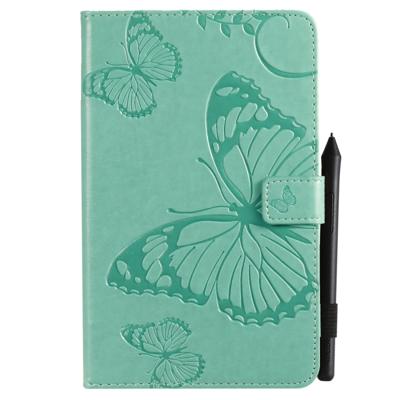 Voor Galaxy tab A 8 0 & S pen (2019) gedrukt afdrukken Butterfly patroon horizontale Flip PU lederen draagtas met houder & kaartsleuven & portemonnee