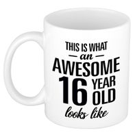 Awesome 16 year/jaar cadeau mok / beker 300 ml   - - thumbnail