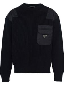 Prada pull Re-Nylon à logo triangle - Noir