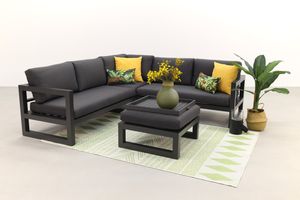 Divan aluminium loungeset - hoekbank - antraciet