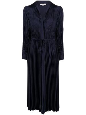 Vince robe-chemise plissée à manches longues - Noir