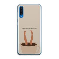 Aggressively drinks coffee: Samsung Galaxy A50 Transparant Hoesje