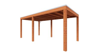 Trendhout Overkapping Palermo 545x310 cm- Plat dak- Hout- Trendhout