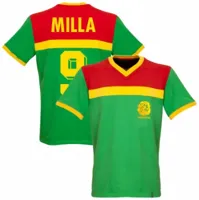 Kameroen Retro Voetbalshirt 1989 + Milla 9 Kameroen Retro Voetbalshirt 1989 + Milla 9