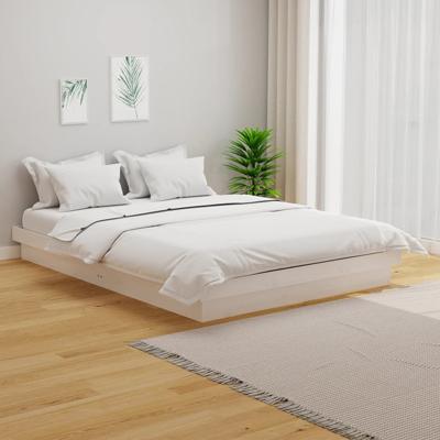 Bedframe massief hout wit 120x200 cm