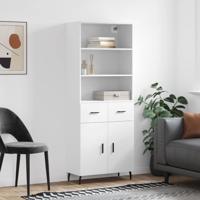Hoge kast 69,5x34x180 cm bewerkt hout wit