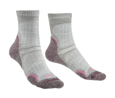 Bridgedale Ultra Ligth T2 Merino Performance 3/4 Crew Dames Wandelsok Aubergine L