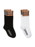 Burberry Kids lot de deux paires de chaussettes à motif Vintage Check - Multicolore