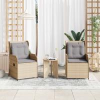 Tuinbank 2 pcs Beige poly rattan