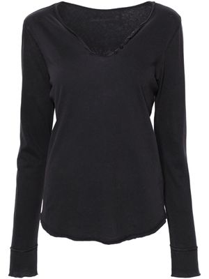 Zadig&Voltaire t-shirt en coton Cécilia à col tunisien - Gris