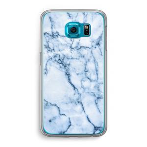 Blauw marmer: Samsung Galaxy S6 Transparant Hoesje