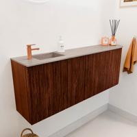 Toiletmeubel Mondiaz Joya Dlux | 111.6 cm | Meubelkleur Ruby | Faye wastafel Saba Wasbak Links | 1 kraangat