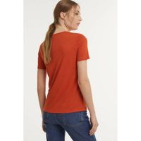 Scotch & Soda T-shirt met borduursels oranje - thumbnail