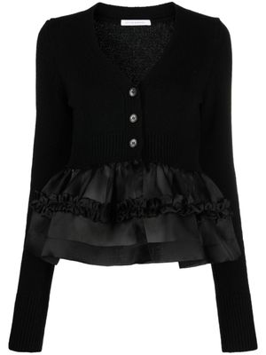 Cecilie Bahnsen pull boutonné à ourlet volanté - Noir
