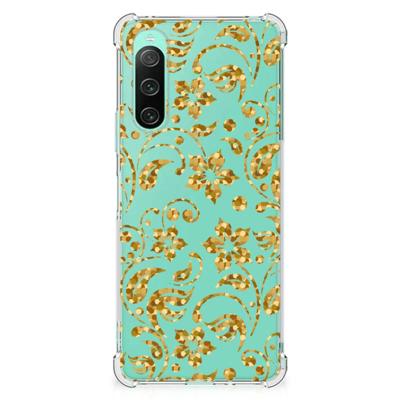Sony Xperia 10 V Case Gouden Bloemen Sony Xperia 10 V Case Gouden Bloemen
