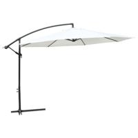 VidaXL Hangende zonneparasol wit