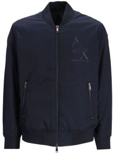 Armani Exchange veste bomber à logo imprimé - Bleu