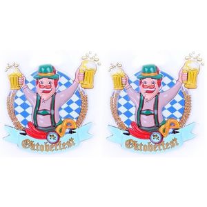 2x Oktoberfest 3D muur/wand decoraties Hans 44cm