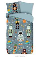 Good Morning Kinderdekbedovertrek "planeten / ruimte" - Grijs - (140x200/220 cm) - Katoen