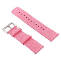Eenvoudige mode canvas polsband voor Fitbit versa (roze)